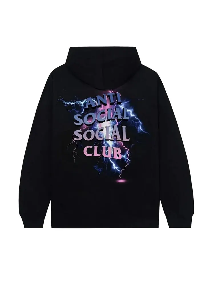 Худи Anti Social Social Club x Fragment Bolt 'Black/Blue' — изображение 2 из 2, черный