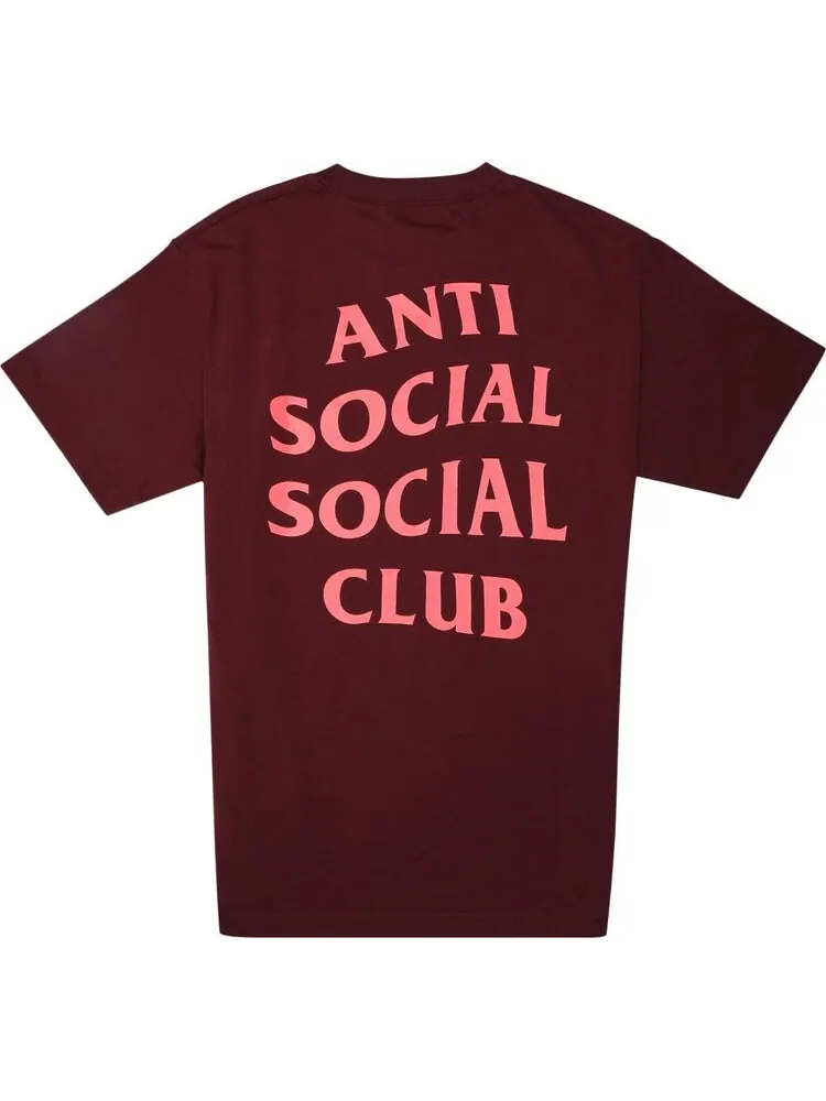 Футболка Anti Social Social Club Logo 2 T-Shirt 'Maroon' — изображение 2 из 3, красный