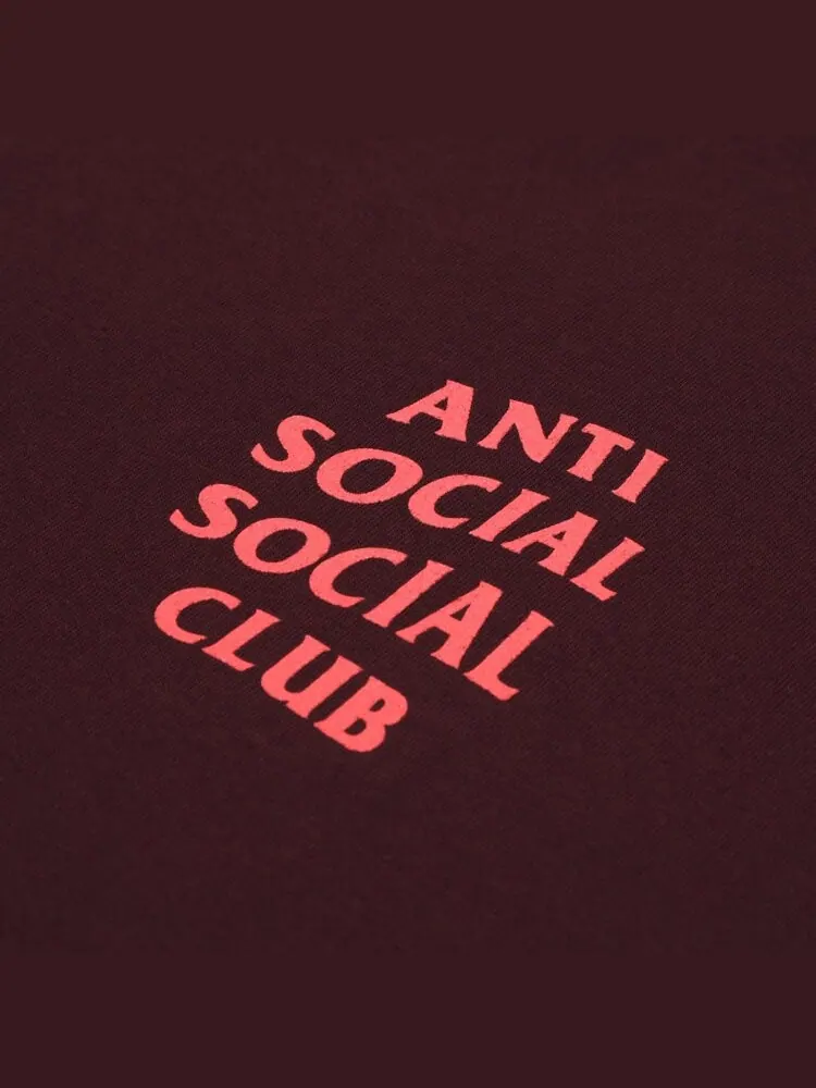 Футболка Anti Social Social Club Logo 2 T-Shirt 'Maroon' — изображение 3 из 3, красный