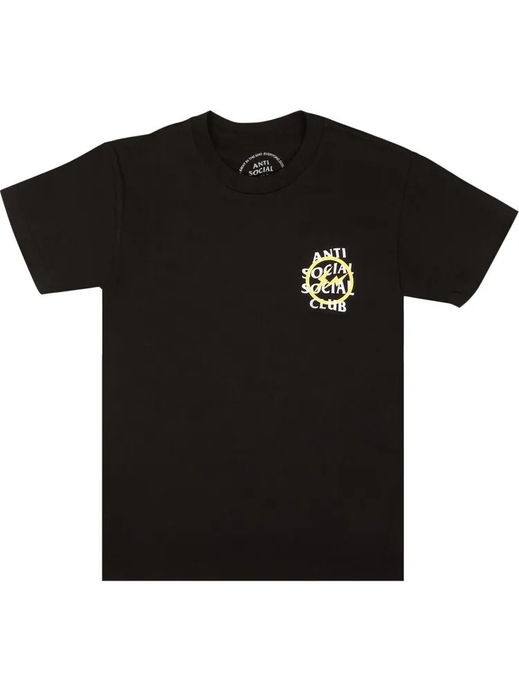 Футболка Anti Social Social Club x Fragment Design Yellow Bolt Tee 'Black' — изображение 1 из 2, черный