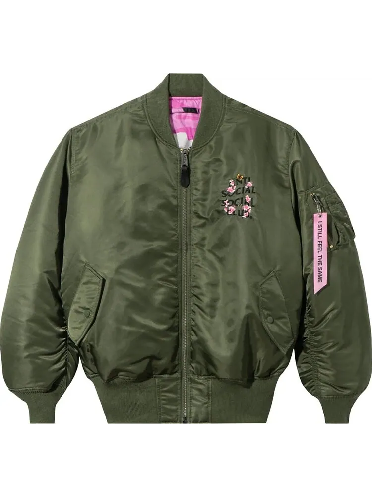 Куртка Anti Social Social Club x Alpha Industries MA-1 Jacket 'Sage' — изображение 1 из 4, зеленый