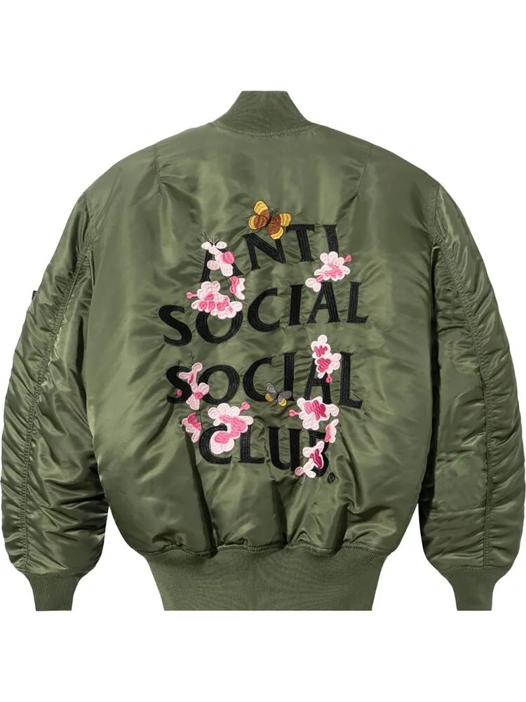 Куртка Anti Social Social Club x Alpha Industries MA-1 Jacket 'Sage' — изображение 2 из 4, зеленый