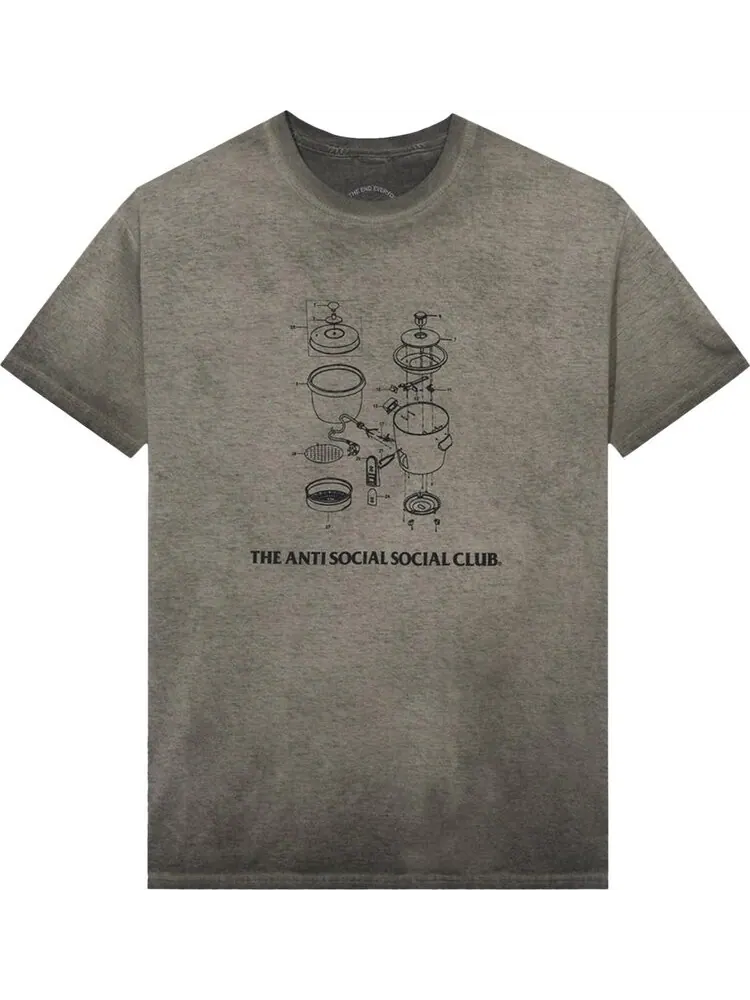 Футболка Anti Social Social Club Dying On the Gram Sand Mineral Wash Tee 'Sand Mineral' — изображение 1 из 2, серый