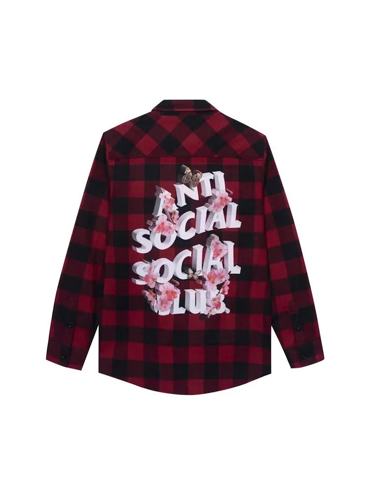 Топ Anti Social Social Club Happiest Place On Earth Flannel — изображение 2 из 2, красный