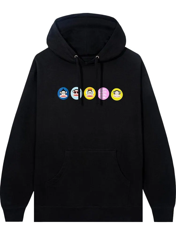Худи Anti Social Social Club x Paul Frank Circles Hoodie 'Black' — изображение 1 из 2, черный