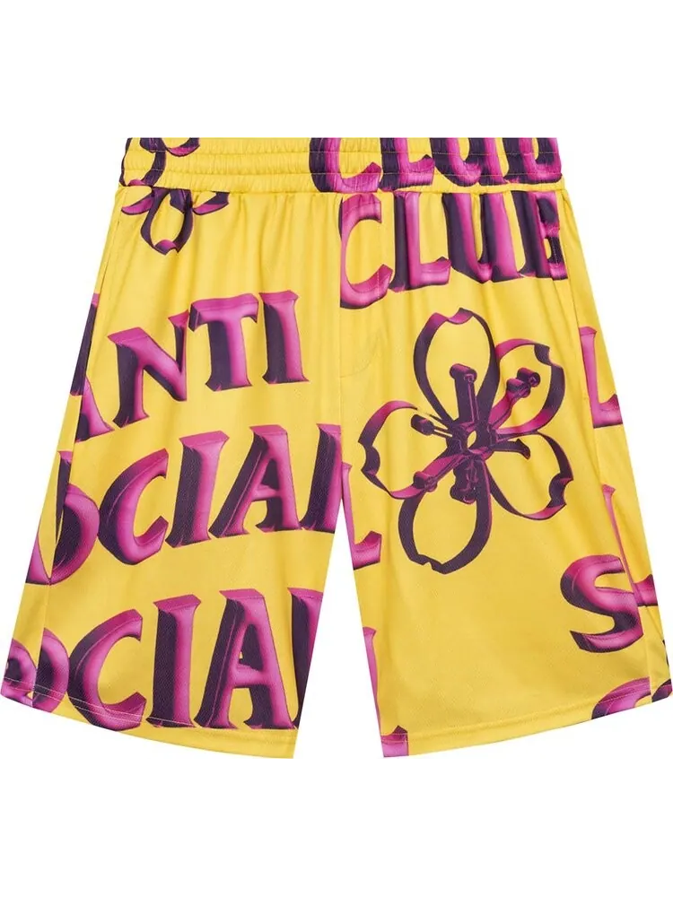 Шорты Anti Social Social Club Coral Crush Bored Yellow Mesh Shorts 'Yellow' — изображение 1 из 2, желтый