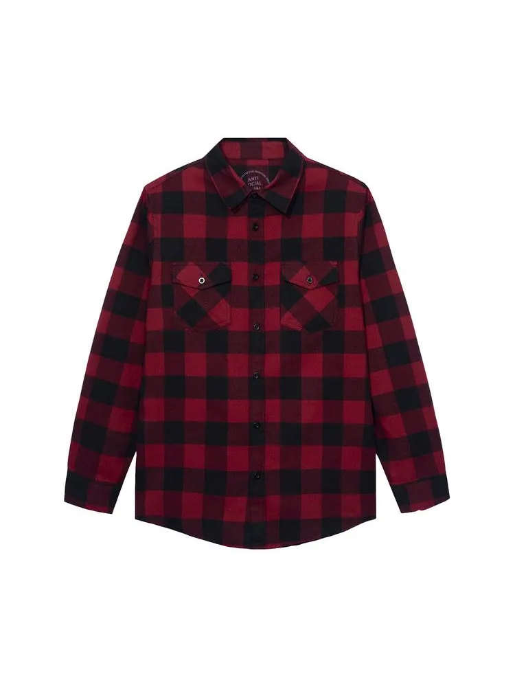 Топ Anti Social Social Club Happiest Place On Earth Flannel — изображение 1 из 2, красный