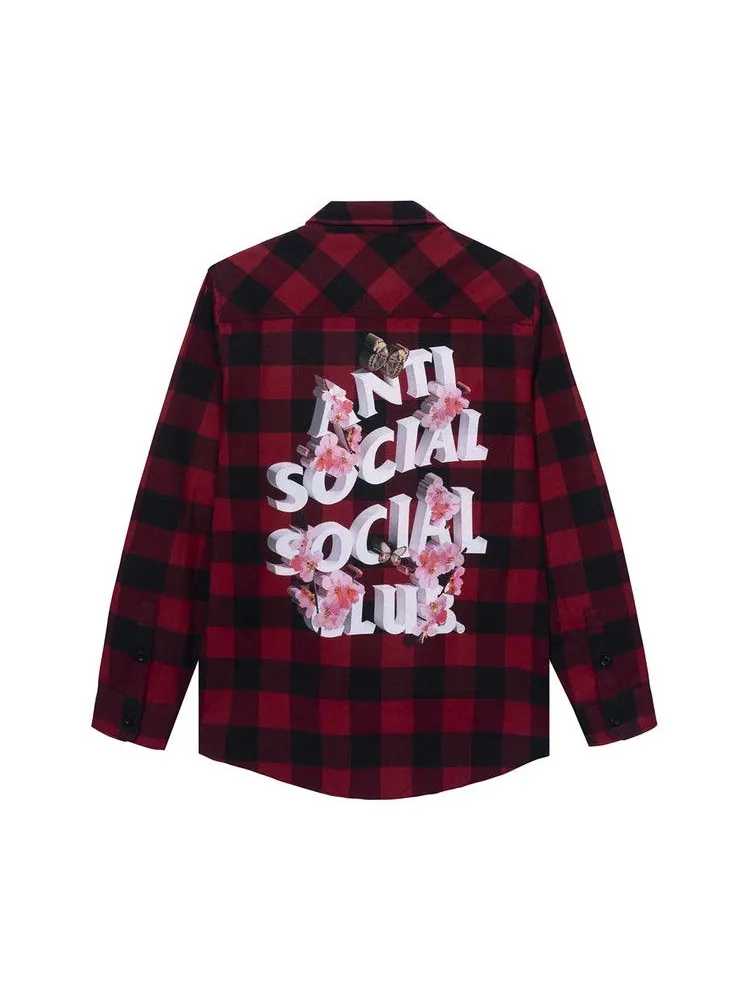 Топ Anti Social Social Club Happiest Place On Earth Flannel — изображение 2 из 2, красный