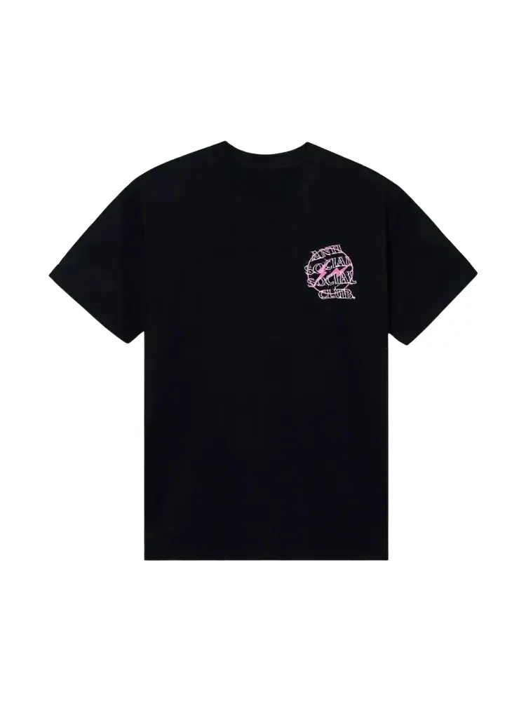 Футболка Anti Social Social Club x Fragment Bolt 'Black/Pink' — изображение 1 из 2, черный