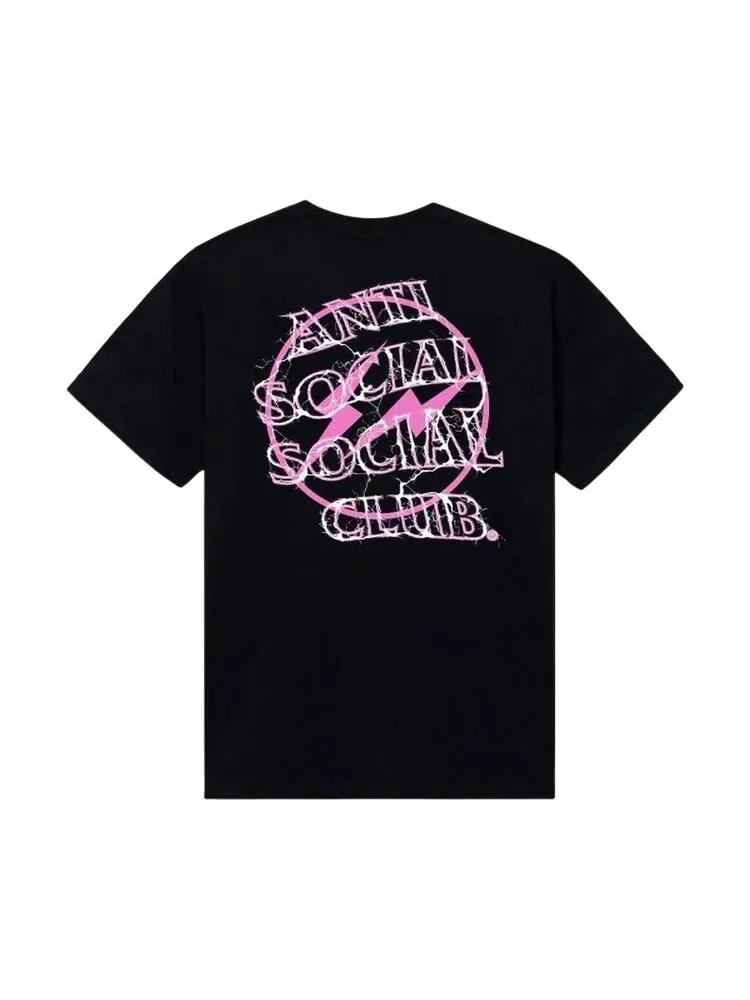 Футболка Anti Social Social Club x Fragment Bolt 'Black/Pink' — изображение 2 из 2, черный