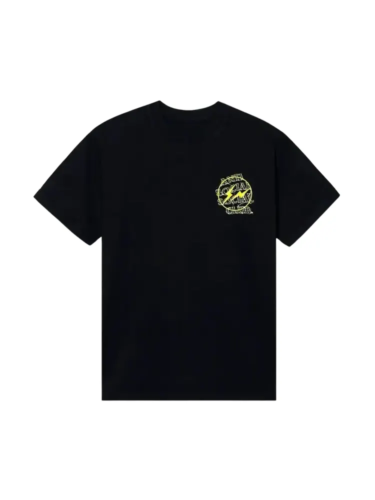 Футболка Anti Social Social Club x Fragment Bolt 'Black/Yellow' — изображение 1 из 2, черный