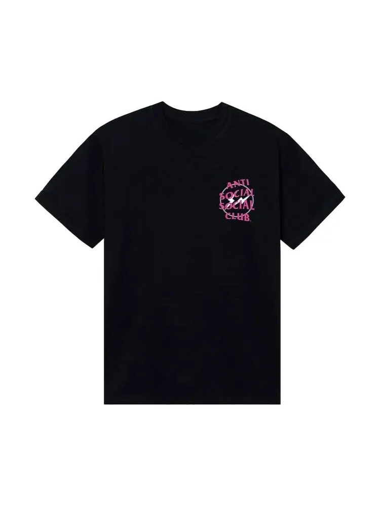Футболка Anti Social Social Club x Fragment Half Tone 'Black/Pink' — изображение 2 из 3, черный