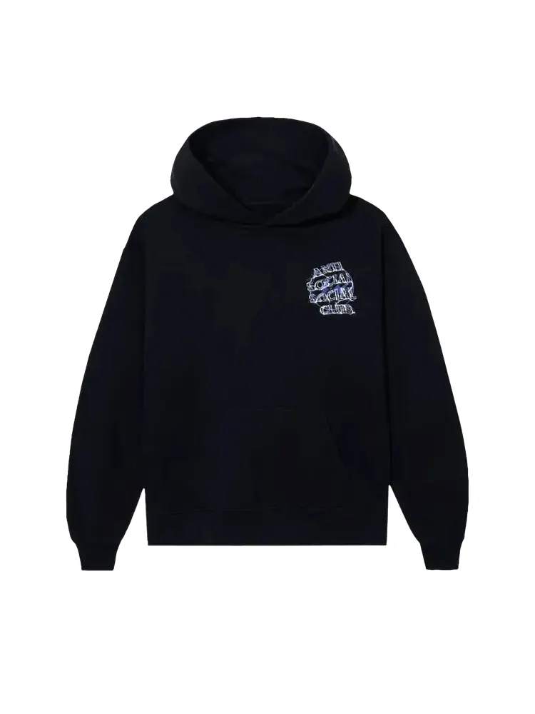 Худи Anti Social Social Club x Fragment Bolt 'Black/Navy' — изображение 1 из 3, черный