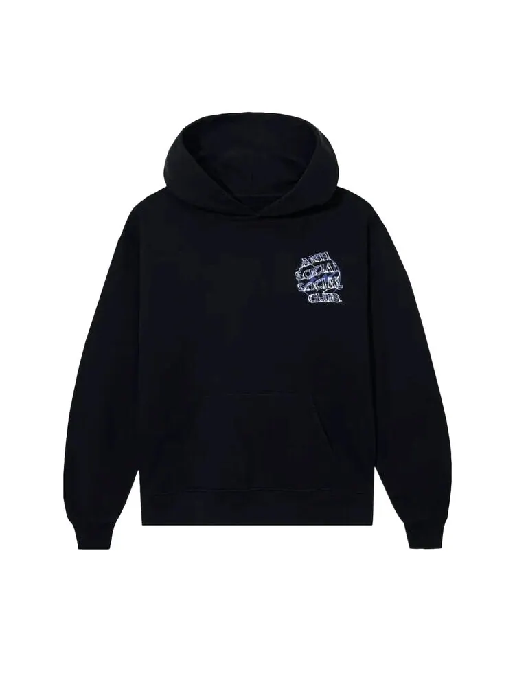 Худи Anti Social Social Club x Fragment Bolt 'Black/Navy' — изображение 2 из 3, черный