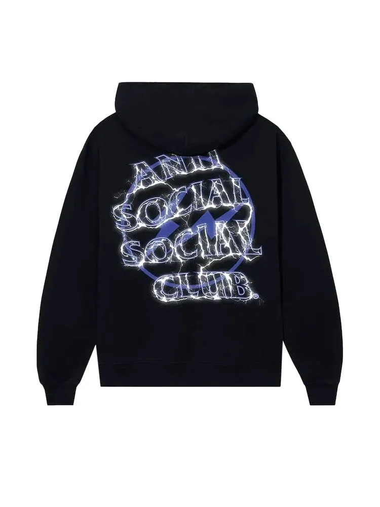 Худи Anti Social Social Club x Fragment Bolt 'Black/Navy' — изображение 3 из 3, черный