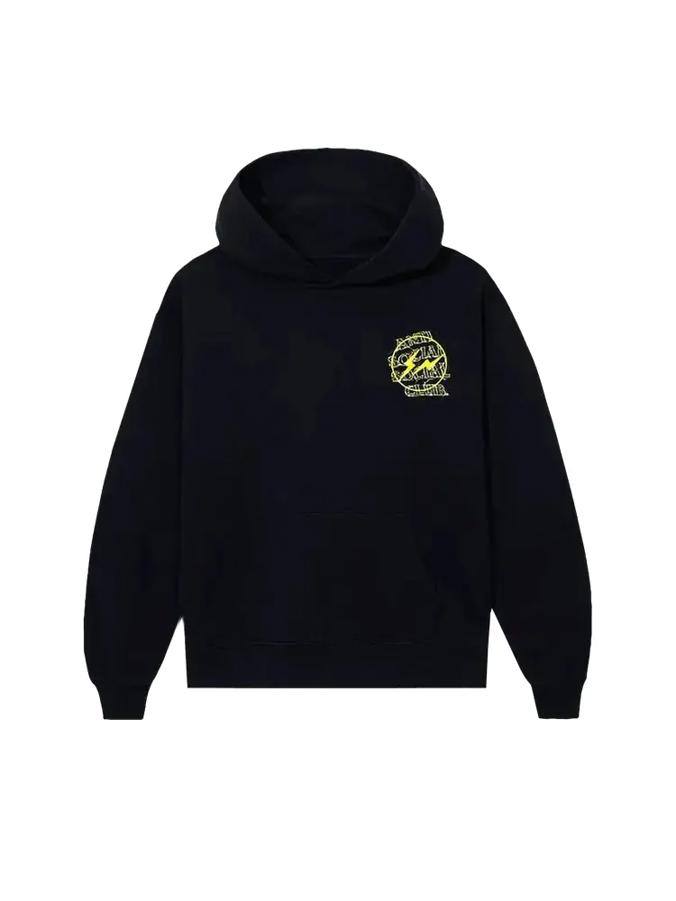 Худи Anti Social Social Club x Fragment Bolt 'Black/Yellow' — изображение 1 из 3, черный