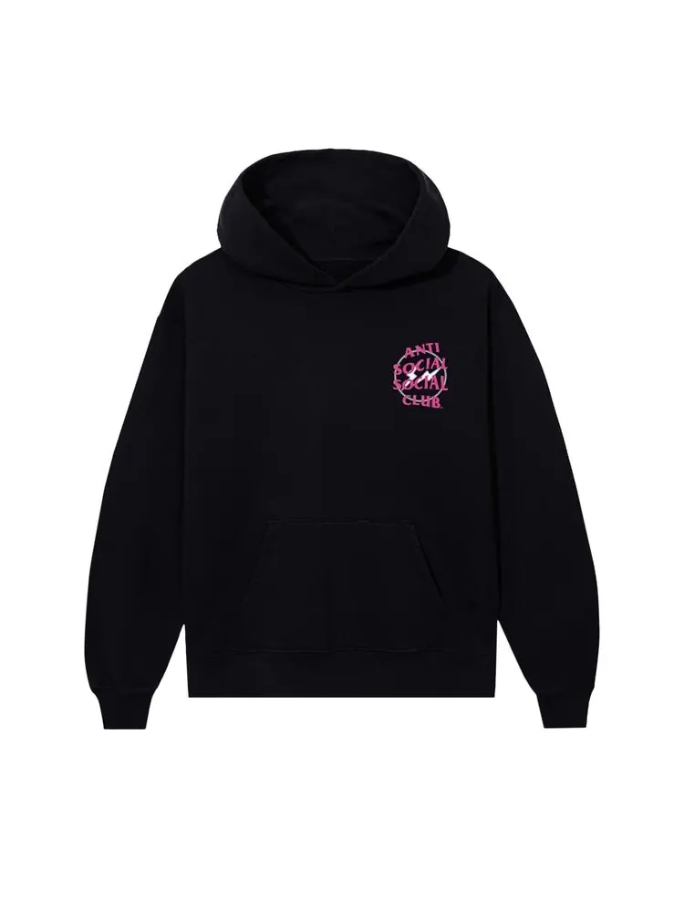 Худи Anti Social Social Club x Fragment Half Tone 'Black/Pink' — изображение 2 из 3, черный