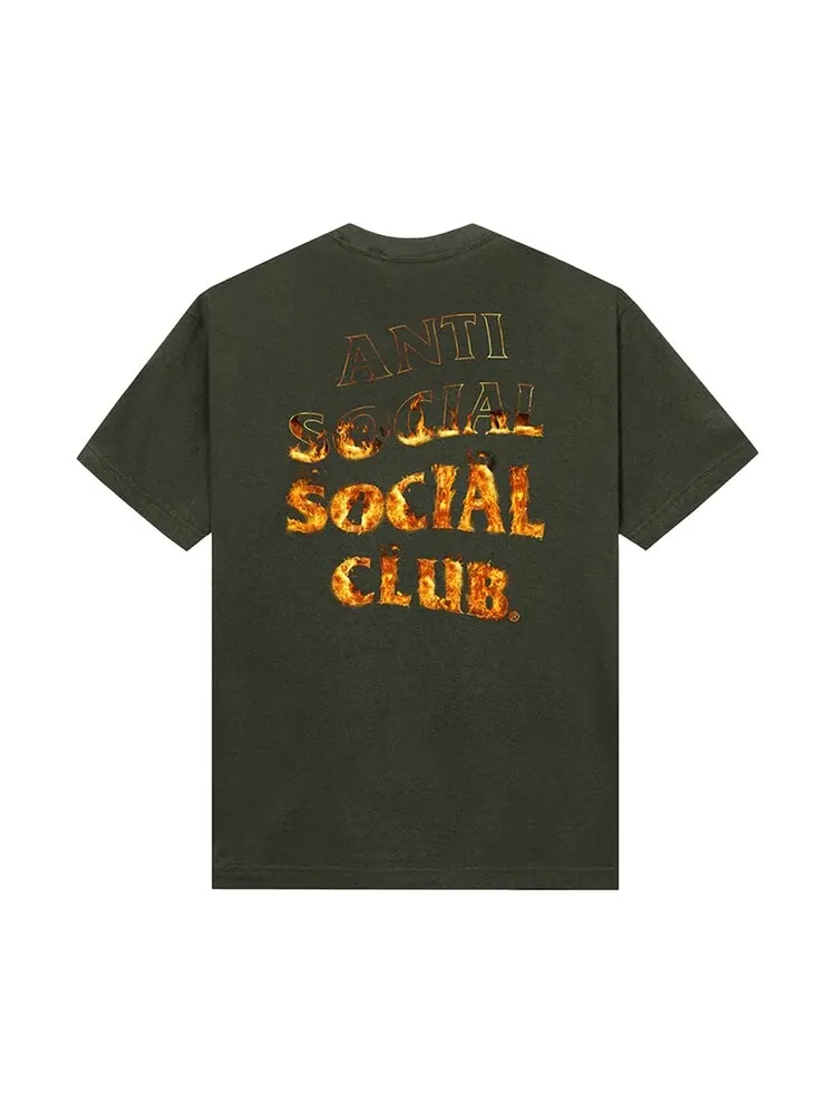 Футболка Anti Social Social Club A Fire Inside Tee — изображение 2 из 2, оливковый