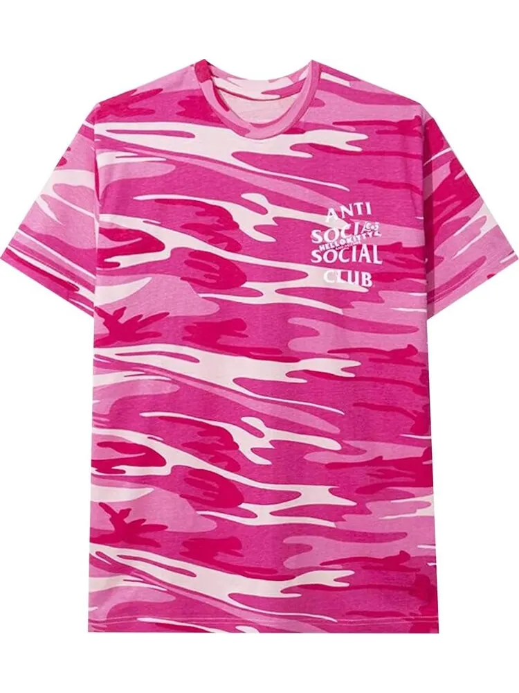 Футболка Anti Social Social Club x Hello Kitty And Friends Tee 'Pink Camo' — изображение 1 из 2, розовый