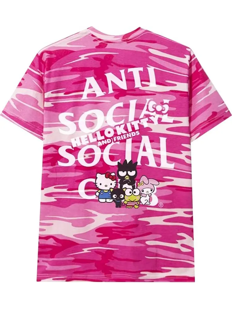 Футболка Anti Social Social Club x Hello Kitty And Friends Tee 'Pink Camo' — изображение 2 из 2, розовый