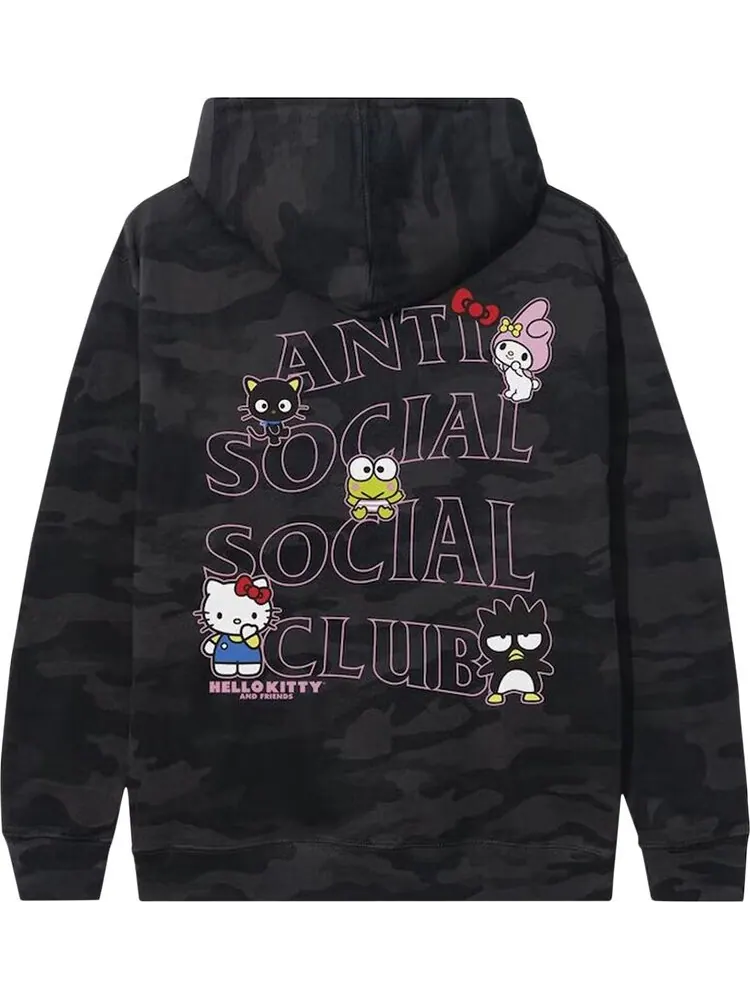 Худи Anti Social Social Club x Hello Kitty And Friends Hoodie 'Black Camo' — изображение 2 из 2, черный