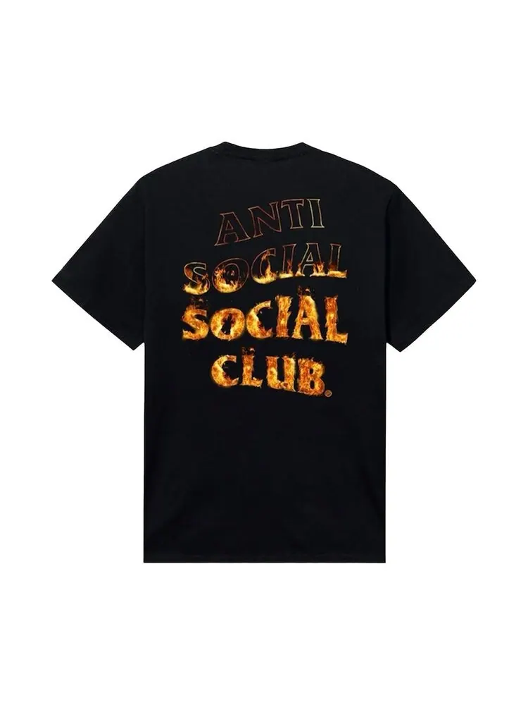 Футболка Anti Social Social Club Fire inside Yellow Flames Tee Black — изображение 2 из 2, черный