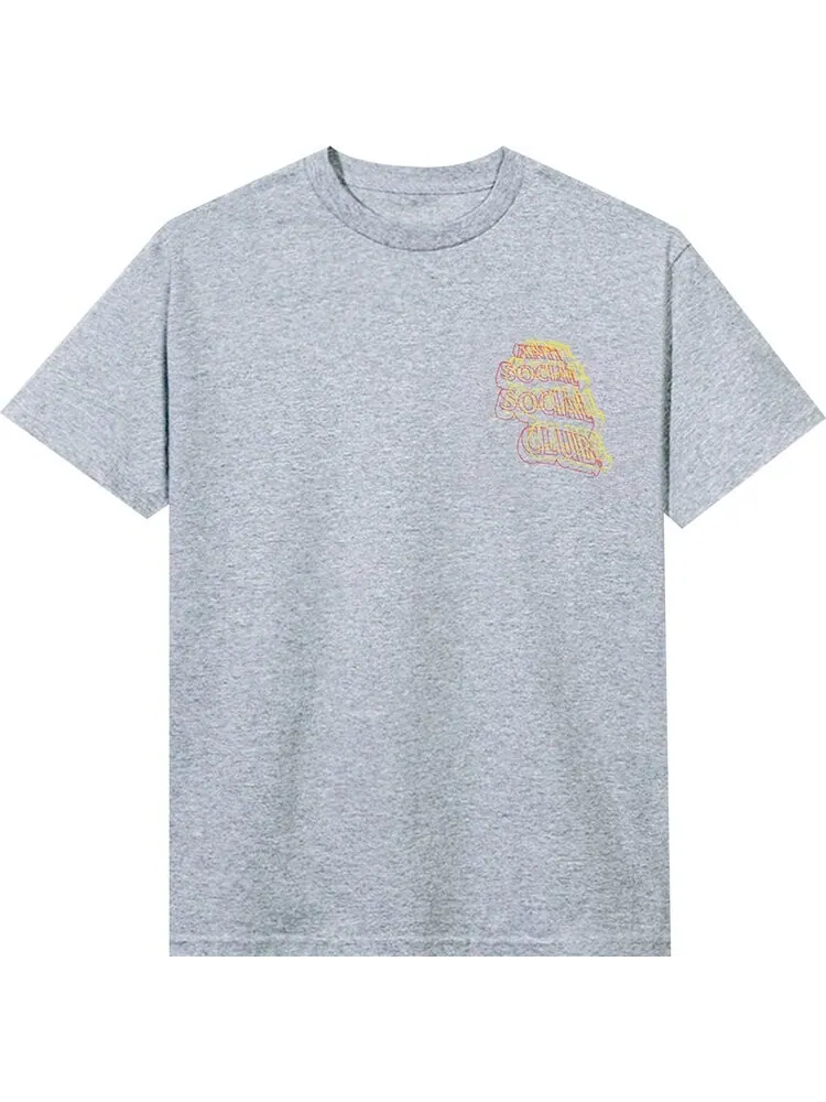 Футболка Anti Social Social Club Neon Lights And A Lot Of Rain Tee 'Heather Grey' — изображение 1 из 2, серый