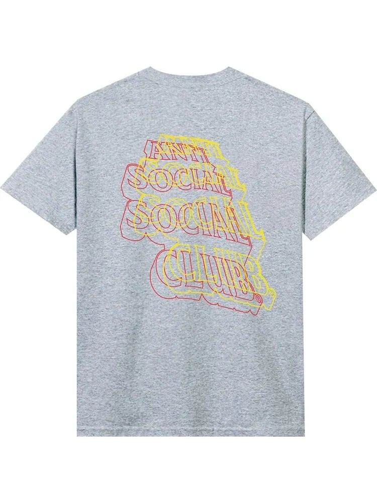 Футболка Anti Social Social Club Neon Lights And A Lot Of Rain Tee 'Heather Grey' — изображение 2 из 2, серый