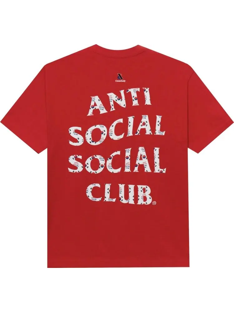 Футболка Anti Social Social Club x Case Study Flag Tee 'Red' — изображение 2 из 2, красный