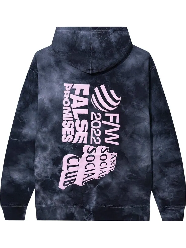 Худи Anti Social Social Club False Promises Tie Dye Hoodie 'Black' — изображение 2 из 2, черный