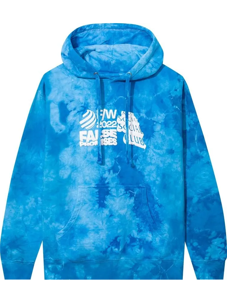 Худи Anti Social Social Club False Promises Tie Dye Hoodie 'Blue' — изображение 1 из 2, синий