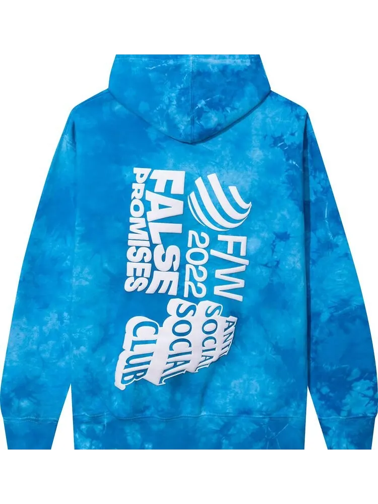 Худи Anti Social Social Club False Promises Tie Dye Hoodie 'Blue' — изображение 2 из 2, синий