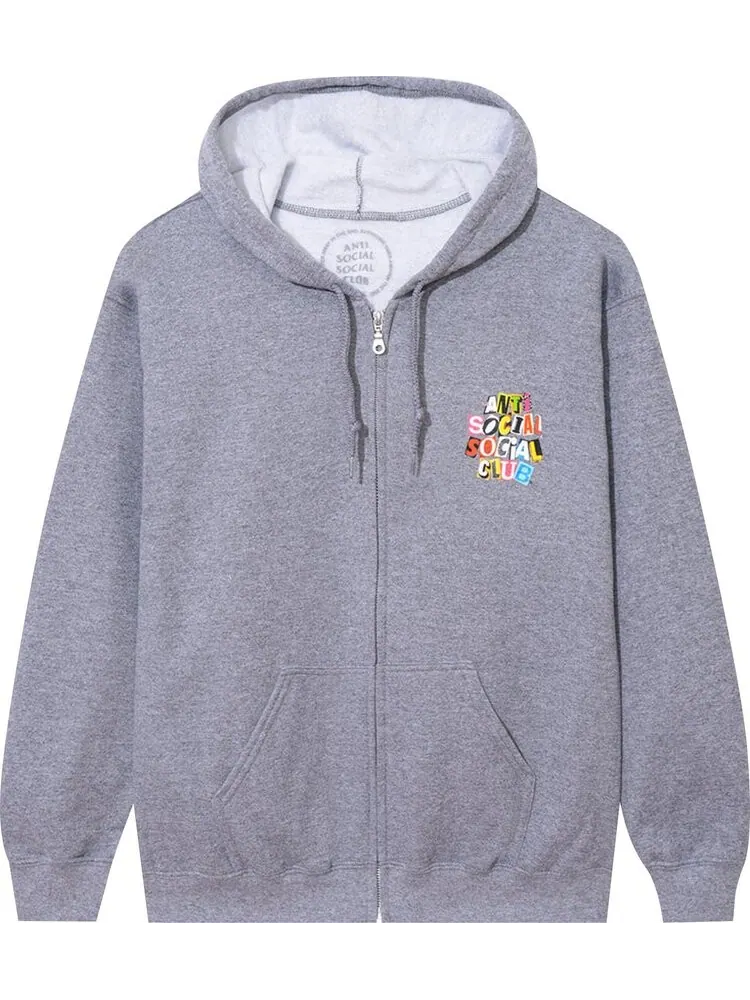 Худи Anti Social Social Club Torn Pages Of Our Story Zip Hoodie 'Heather Grey' — изображение 1 из 2, серый