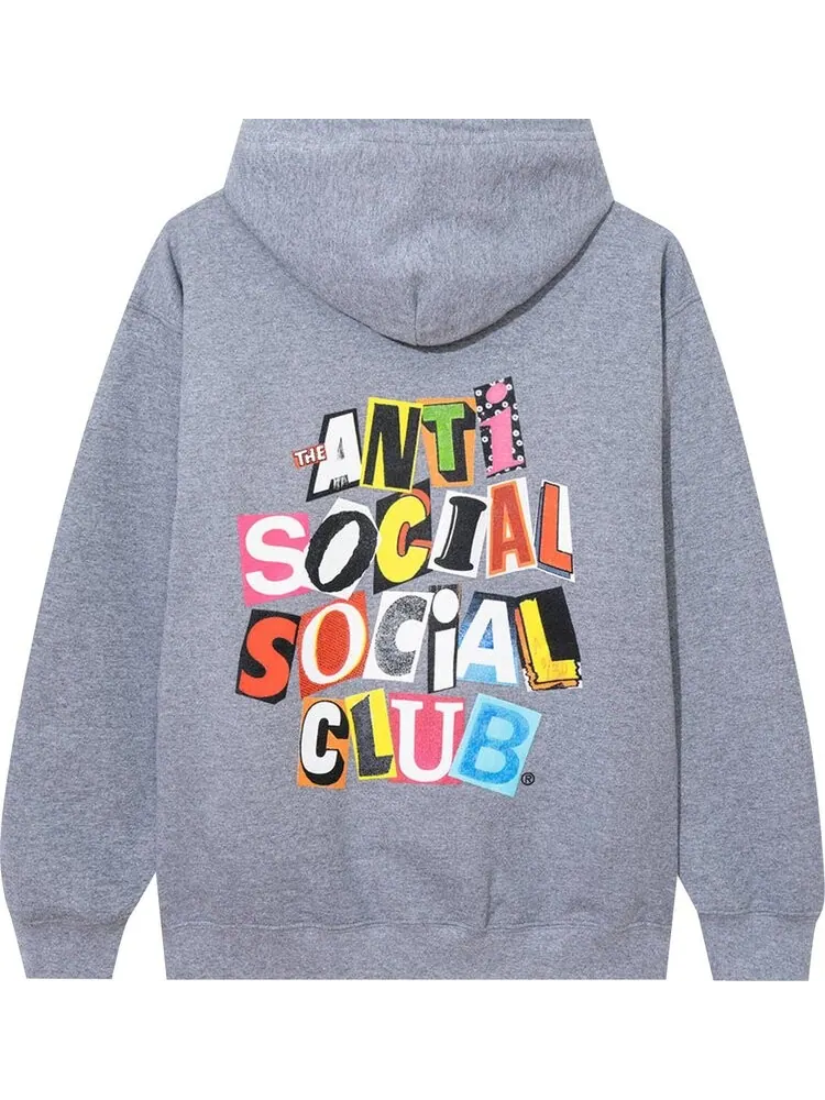 Худи Anti Social Social Club Torn Pages Of Our Story Zip Hoodie 'Heather Grey' — изображение 2 из 2, серый