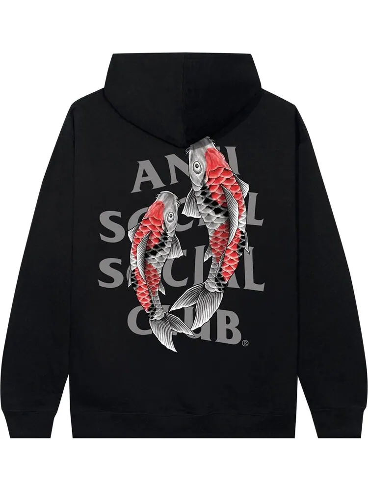 Худи Anti Social Social Club Koi Garden Hoodie (3M Reflective) Black — изображение 2 из 2, черный