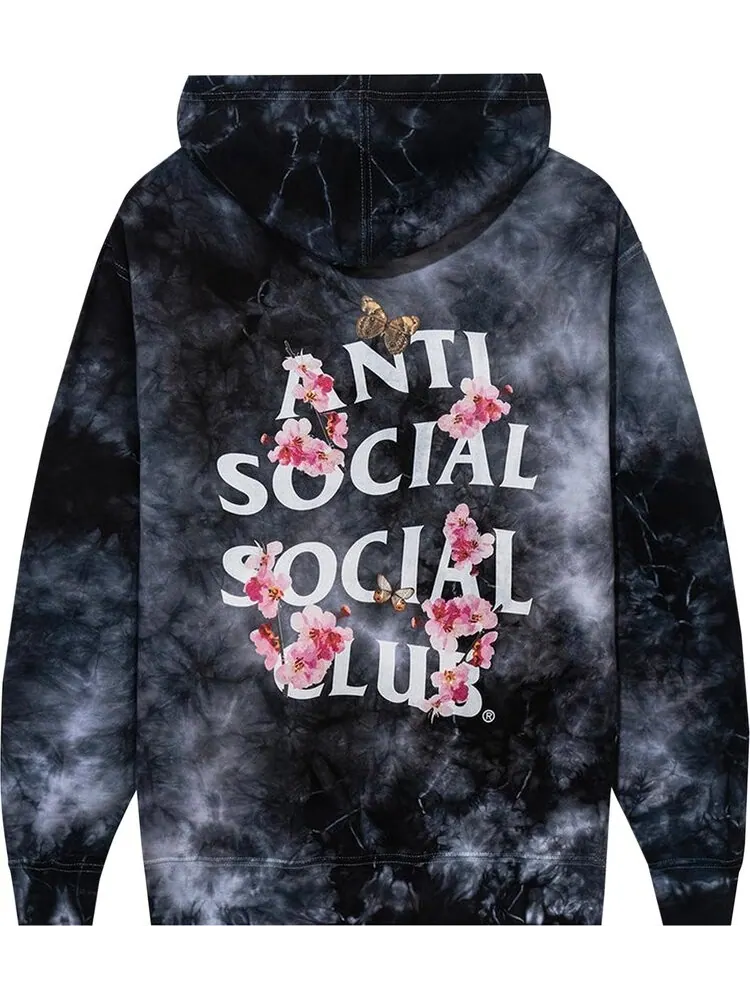 Худи Anti Social Social Club Kkoch Hi-5 Hoodie Black Tie Dye — изображение 2 из 2, черный