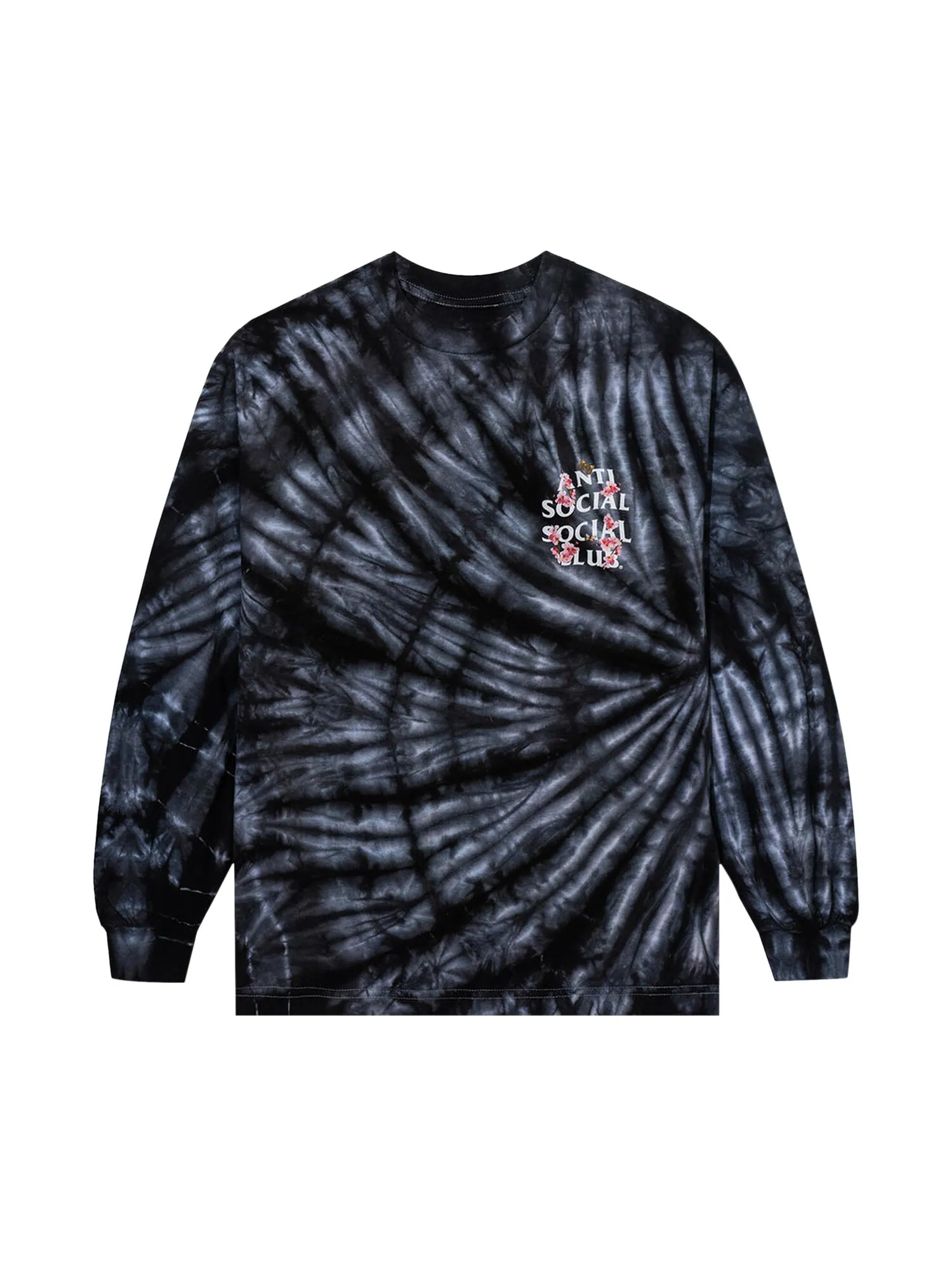 Футболка Anti Social Social Club Kkoch Wifi Tie Dye с длинными рукавами — изображение 1 из 2, черный