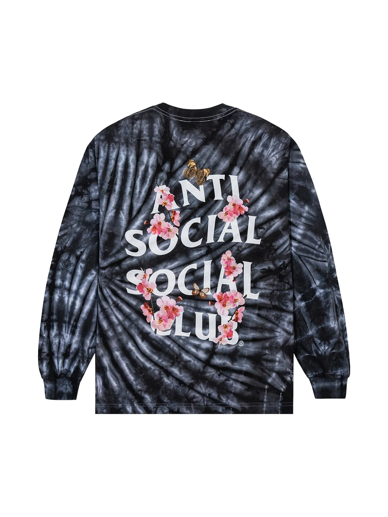 Футболка Anti Social Social Club Kkoch Wifi Tie Dye с длинными рукавами — изображение 2 из 2, черный
