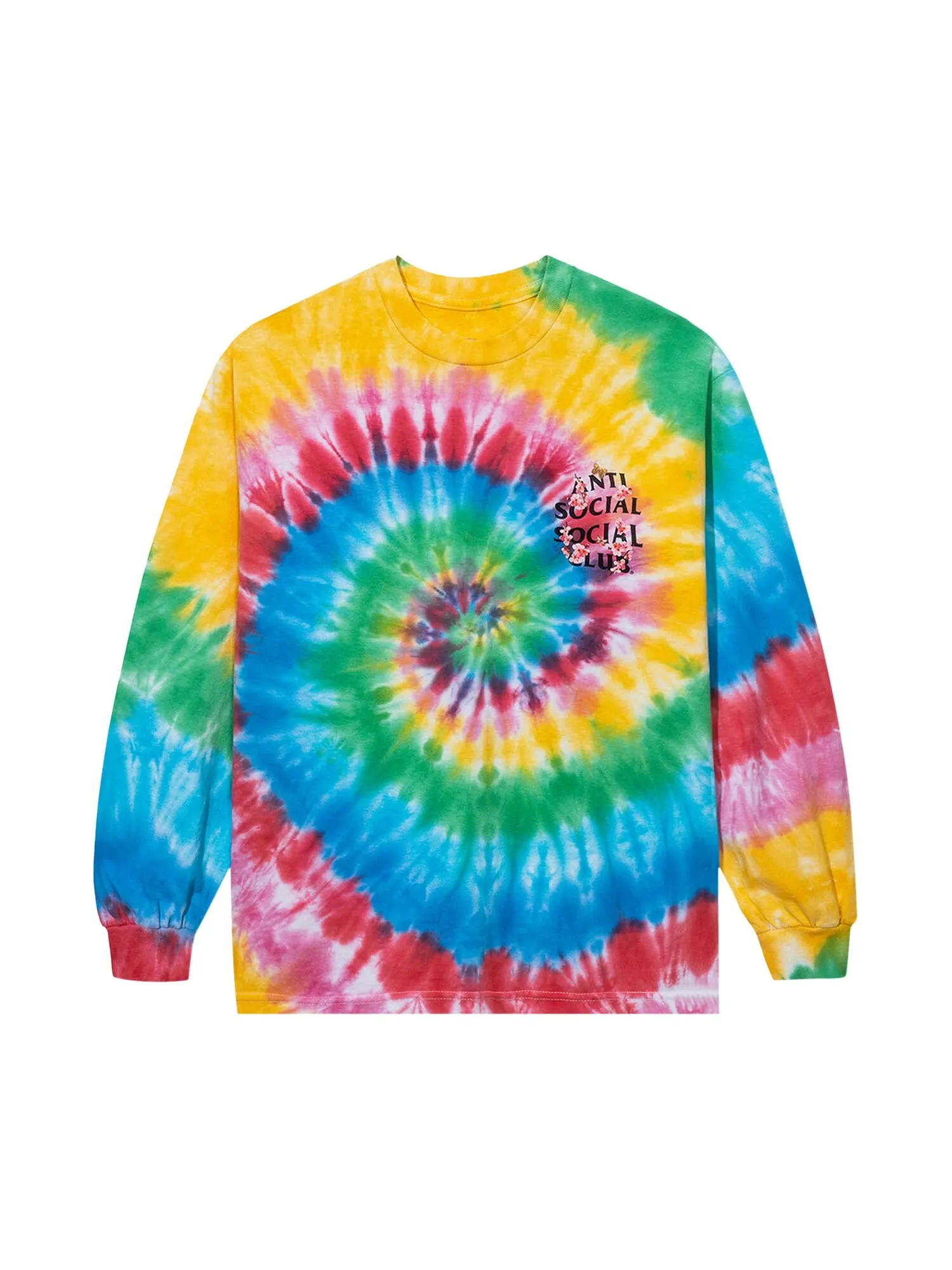 Футболка Anti Social Social Club Kkoch Wifi Tie Dye с длинными рукавами, Радужный тай-дай — изображение 1 из 2, мульти