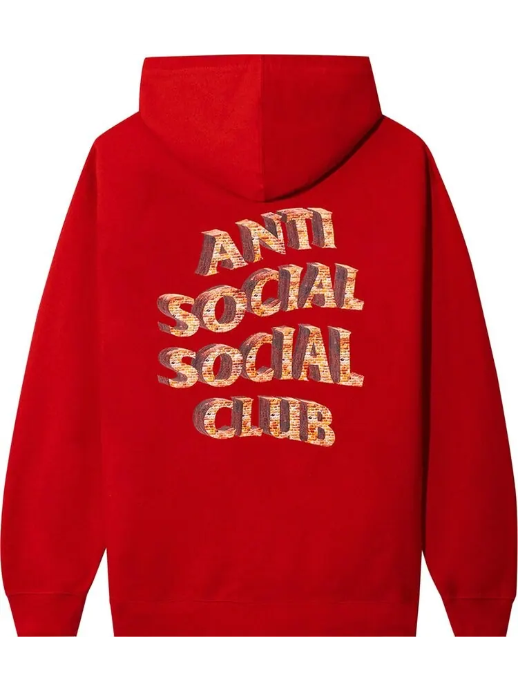 Худи Anti Social Social Club White Picket Fence Hoodie Red — изображение 2 из 2, красный