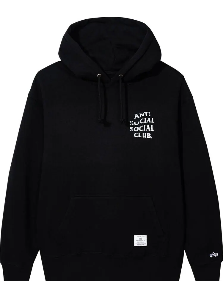 Худи Anti Social Social Club x Alpha Essential Hoodie Black — изображение 1 из 2, черный