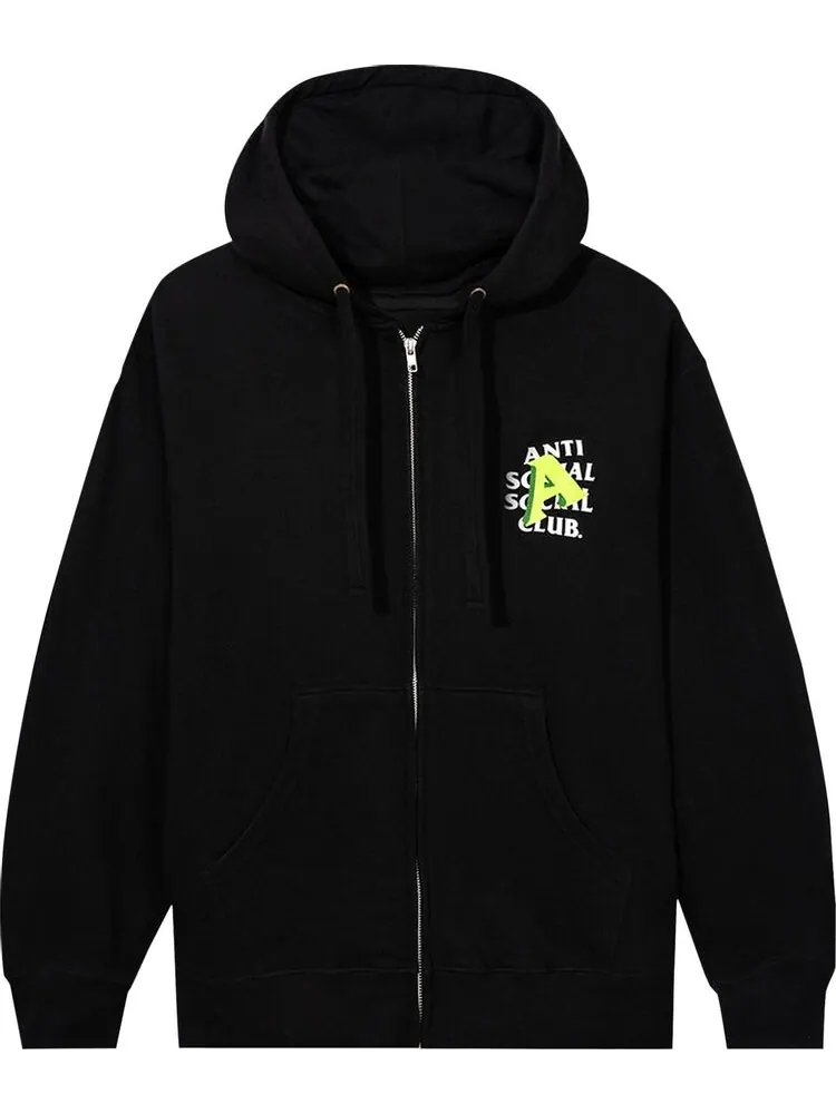 Худи Anti Social Social Club A Is For Zip Hoodie Black — изображение 1 из 2, черный