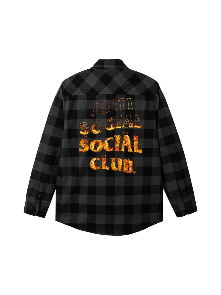 Топ Anti Social Social Club A Fire Inside Flannel — изображение 2 из 2, черный