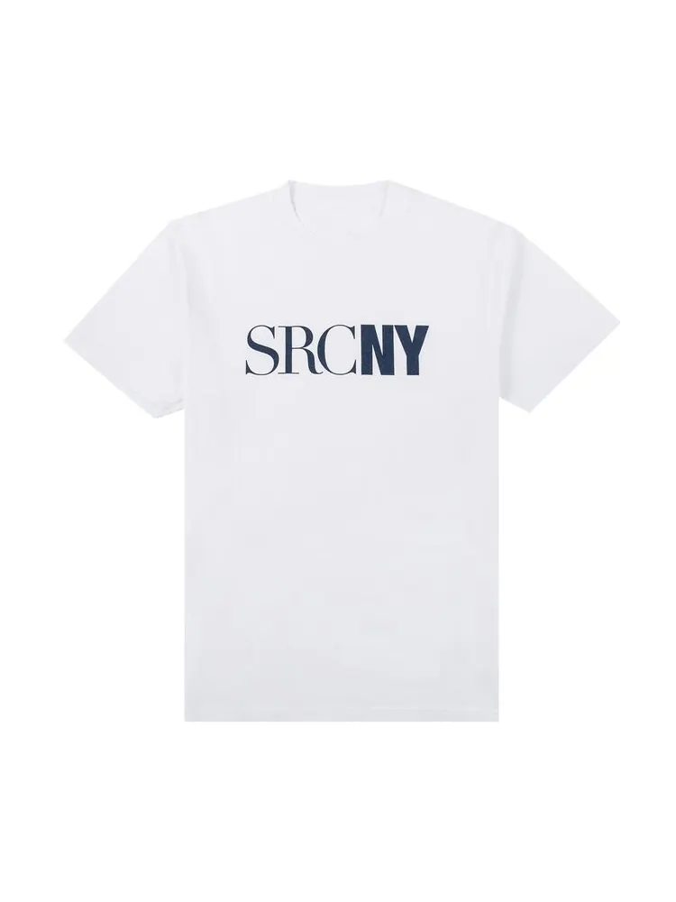 Футболка Sporty & Rich SRCNY T-Shirt 'White/Navy Print' — белый