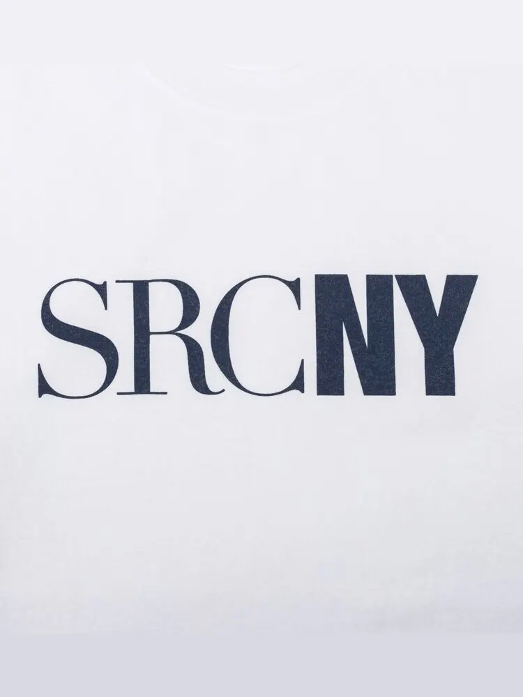 Футболка Sporty & Rich SRCNY T-Shirt 'White/Navy Print' — изображение 2 из 2, белый