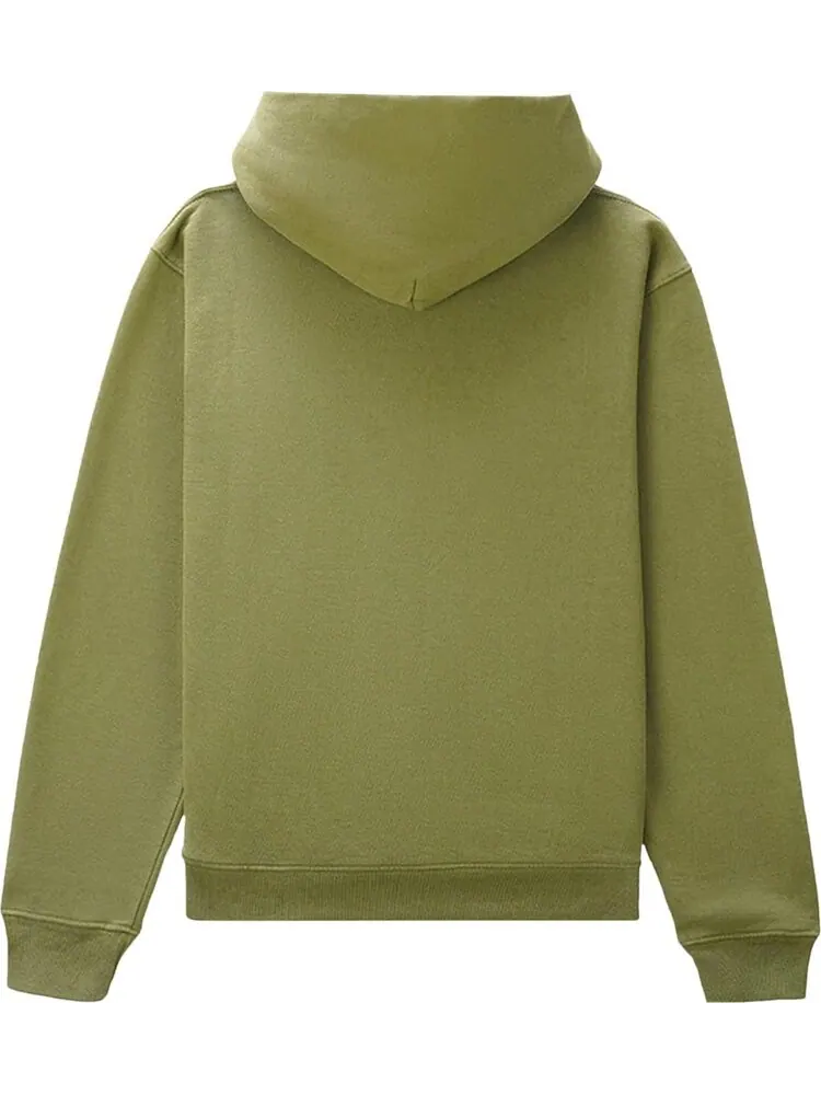 Худи Sporty & Rich Serif Logo Hoodie 'Olive/White' — изображение 2 из 2, зеленый