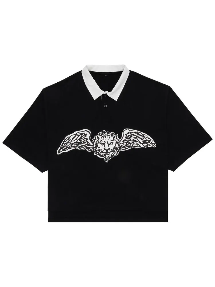 Поло GOAT Winged Lion, черное