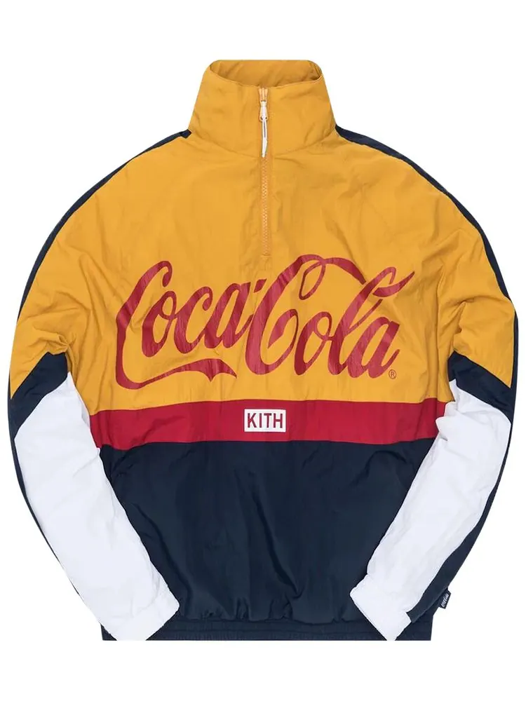 Ветровка Kith x Coca-Cola Quarter Zip Nylon Windbreaker 'Navy' — изображение 1 из 1, темно-синий