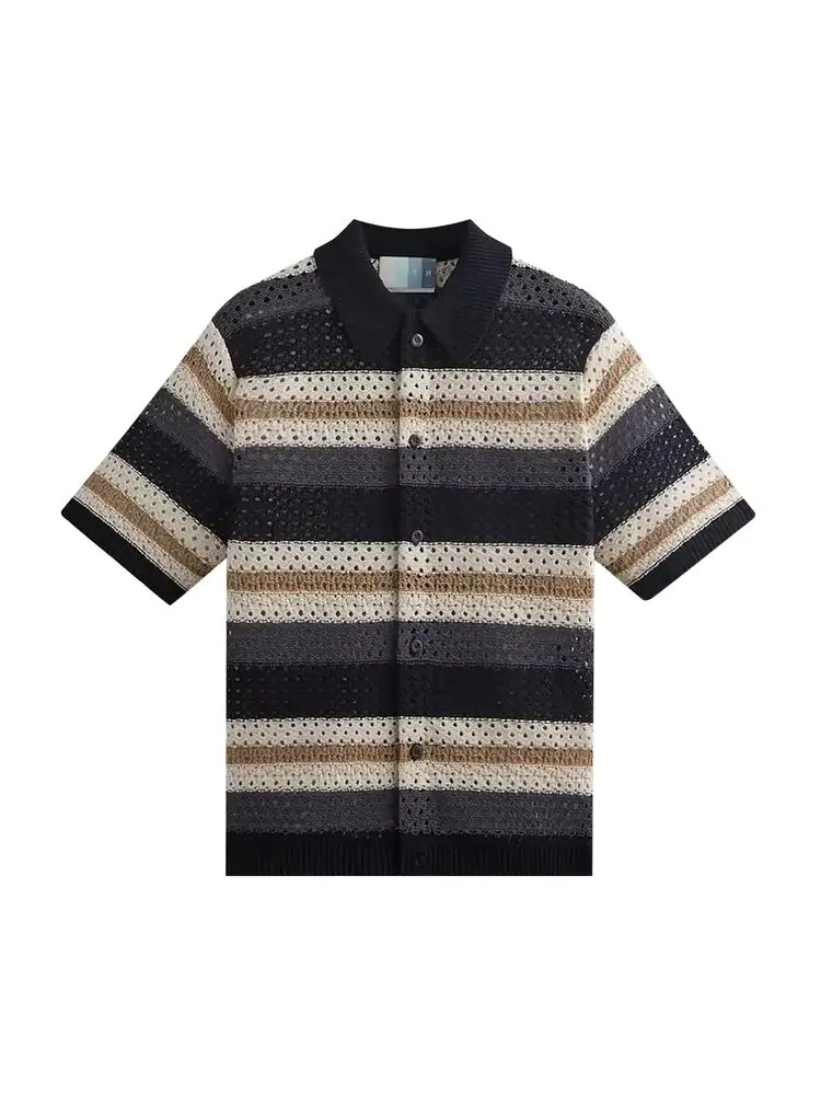Рубашка Kith Thompson Crochet Button Down Shirt — изображение 1 из 2, черный