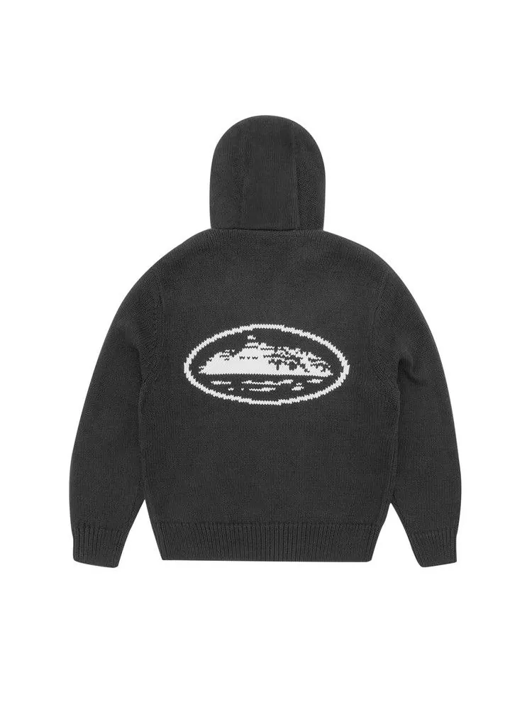Худи Corteiz Alcatraz Heavy Knit Zip Hoodie — изображение 2 из 2, черный